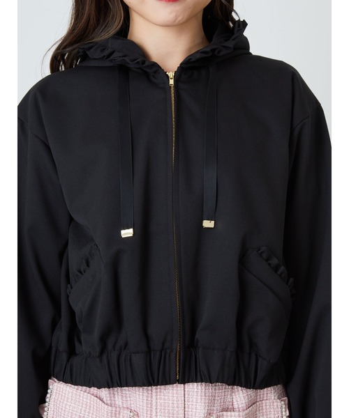 Ank Rouge（アンクルージュ）の「フリルフードブルゾン（ブルゾン・レディース・ピンク/ブラック/アイボリー・M）」の22枚目の写真