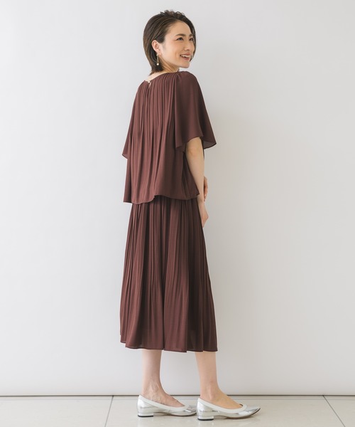 KATHARINE ROSS（キャサリンロス）の「【KATHARINE ROSS】●結婚式 ジョーゼットプリーツ セットアップドレス（ドレス・レディース・ブラウン・MEDIUM）」の5枚目の写真