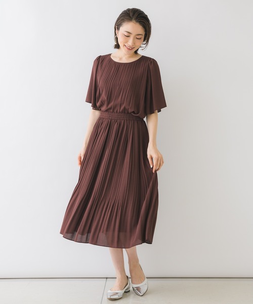 KATHARINE ROSS（キャサリンロス）の「【KATHARINE ROSS】●結婚式 ジョーゼットプリーツ セットアップドレス（ドレス・レディース・ブラウン・MEDIUM）」の7枚目の写真