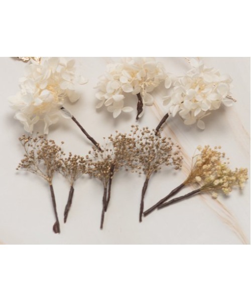 CHACO （FLOWER ACCESSORY）（チャコ）の「CHACO/ ゴールドかすみ草の髪飾り10点(金箔と水引付き)（その他ヘアアクセサリー・レディース・ホワイト×シルバー/ホワイト×ゴールド・FREE）」の6枚目の写真
