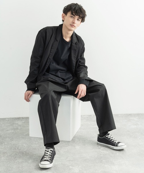 Audience（オーディエンス）の「日本製 グリストーンW 綿ナイロン 高密度ギャバ2タックワイドパンツ（スラックス・メンズ・ブラック/ネイビー/オリーブ・M/L/XL）」の7枚目の写真