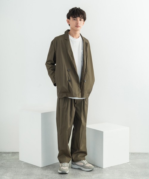 Audience（オーディエンス）の「日本製 グリストーンW 綿ナイロン 高密度ギャバ2タックワイドパンツ（スラックス・メンズ・ブラック/ネイビー/オリーブ・M/L/XL）」の9枚目の写真