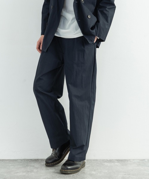 Audience（オーディエンス）の「日本製 グリストーンW 綿ナイロン 高密度ギャバ2タックワイドパンツ（スラックス・メンズ・ブラック/ネイビー/オリーブ・M/L/XL）」の13枚目の写真