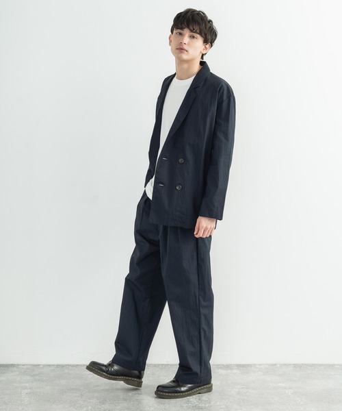 Audience（オーディエンス）の「日本製 グリストーンW 綿ナイロン 高密度ギャバ2タックワイドパンツ（スラックス・メンズ・ブラック/ネイビー/オリーブ・M/L/XL）」の14枚目の写真