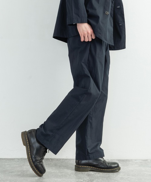 Audience（オーディエンス）の「日本製 グリストーンW 綿ナイロン 高密度ギャバ2タックワイドパンツ（スラックス・メンズ・ブラック/ネイビー/オリーブ・M/L/XL）」の17枚目の写真