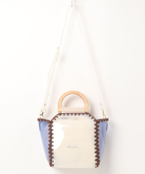 ACCOMMODE（アコモデ）の「バイカラーカガリバッグ（ショルダーバッグ・レディース・ホワイト/ライトグレー/ブラウン・FREE）」の9枚目の写真