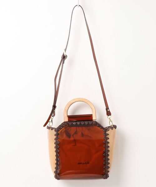 ACCOMMODE（アコモデ）の「バイカラーカガリバッグ（ショルダーバッグ・レディース・ホワイト/ライトグレー/ブラウン・FREE）」の10枚目の写真