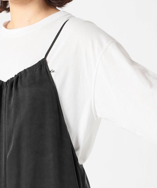 SLOBE IENA（スローブイエナ）の「フィブリルサテンキャミサロペット【手洗い可能】◆（サロペット/オーバーオール・レディース・グリーン/ブラック/ベージュ系その他・38/36）」の13枚目の写真