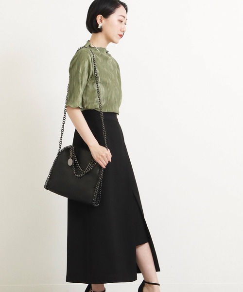 AULI（アウリィ）の「【低身長向けサイズ】ギラギラプリーツトップス（Tシャツ/カットソー・レディース・ブラック/ブルー/グリーン・XS）」の14枚目の写真