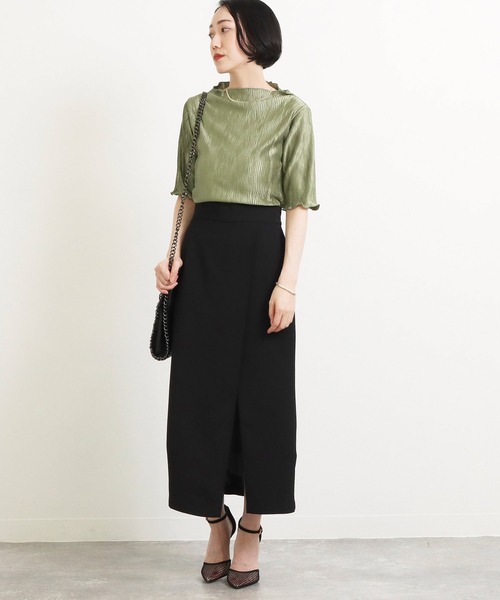 AULI（アウリィ）の「【低身長向けサイズ】ギラギラプリーツトップス（Tシャツ/カットソー・レディース・ブラック/ブルー/グリーン・XS）」の17枚目の写真