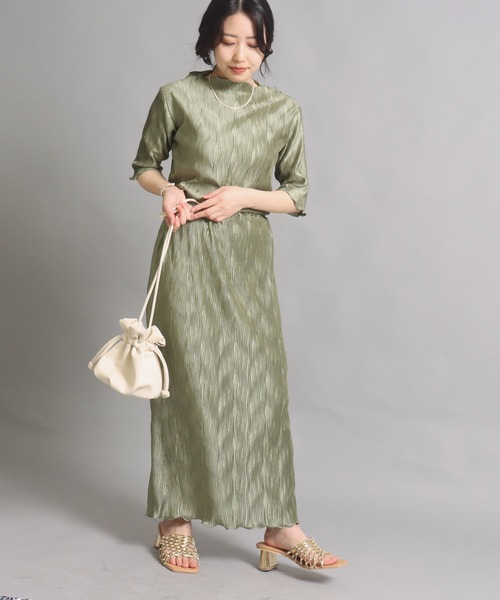 AULI（アウリィ）の「【低身長向けサイズ】ギラギラプリーツトップス（Tシャツ/カットソー・レディース・ブラック/ブルー/グリーン・XS）」の20枚目の写真