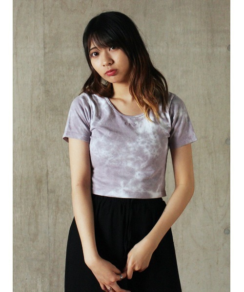 one way（ワンウェイ）の「タイダイショートTシャツ（Tシャツ/カットソー・レディース・ホワイト/ブラック/パープル/ライトグレー/ダークブルー/ベージュ・FREE）」の6枚目の写真