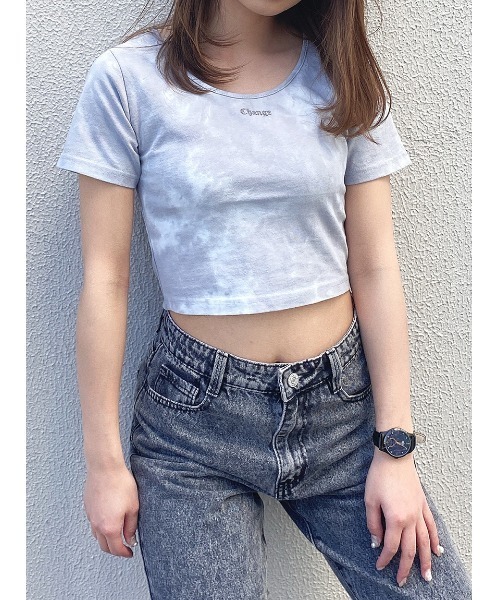 one way（ワンウェイ）の「タイダイショートTシャツ（Tシャツ/カットソー・レディース・ホワイト/ブラック/パープル/ライトグレー/ダークブルー/ベージュ・FREE）」の4枚目の写真