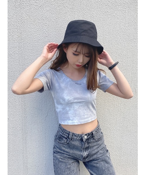 one way（ワンウェイ）の「タイダイショートTシャツ（Tシャツ/カットソー・レディース・ホワイト/ブラック/パープル/ライトグレー/ダークブルー/ベージュ・FREE）」の9枚目の写真