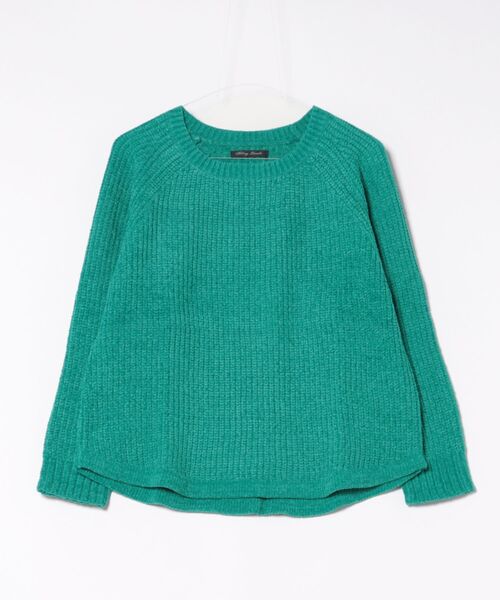 Bling Leads（ブリングリーズ）の「【Bl】畦編み オフショルダーニット（Tシャツ/カットソー・レディース・ホワイト/グリーン・FREE）」の2枚目の写真