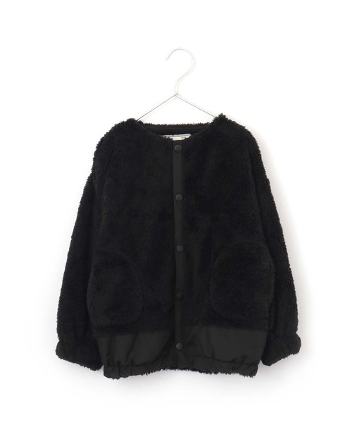 MAKE YOUR DAY（メイクユアデイ）の「裾切替両面ボアブルゾン■80～140cm（ブルゾン・キッズ・ブラック/モカ/グレー・140/90/100/110/130/120/80）」の2枚目の写真