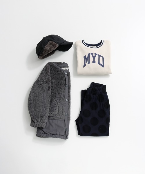 MAKE YOUR DAY（メイクユアデイ）の「裾切替両面ボアブルゾン■80～140cm（ブルゾン・キッズ・ブラック/モカ/グレー・140/90/100/110/130/120/80）」の5枚目の写真