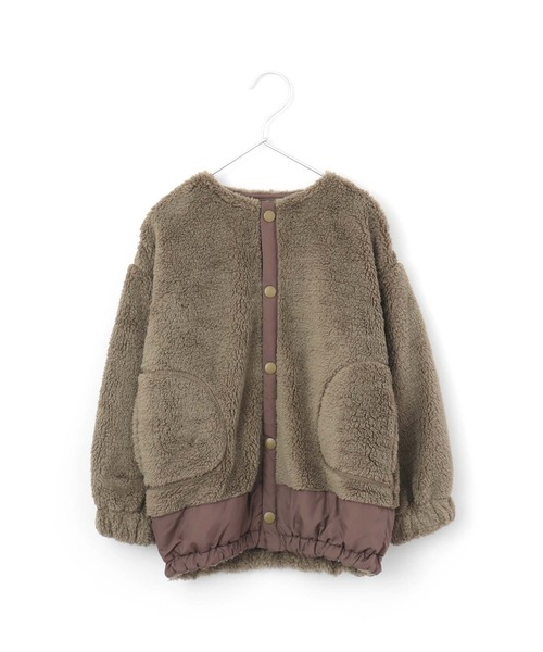 MAKE YOUR DAY（メイクユアデイ）の「裾切替両面ボアブルゾン■80～140cm（ブルゾン・キッズ・ブラック/モカ/グレー・140/90/100/110/130/120/80）」の6枚目の写真