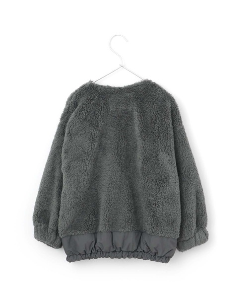 MAKE YOUR DAY（メイクユアデイ）の「裾切替両面ボアブルゾン■80～140cm（ブルゾン・キッズ・ブラック/モカ/グレー・140/90/100/110/130/120/80）」の8枚目の写真