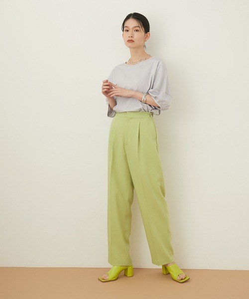 ADAM ET ROPE'（アダムエロペ）の「【アウトレット店舗・WEB限定】シルケットコットンパフスリーブTEE（Tシャツ/カットソー・レディース・ホワイト/ブラック/サックスブルー/イエロー系その他2・FREE）」の8枚目の写真