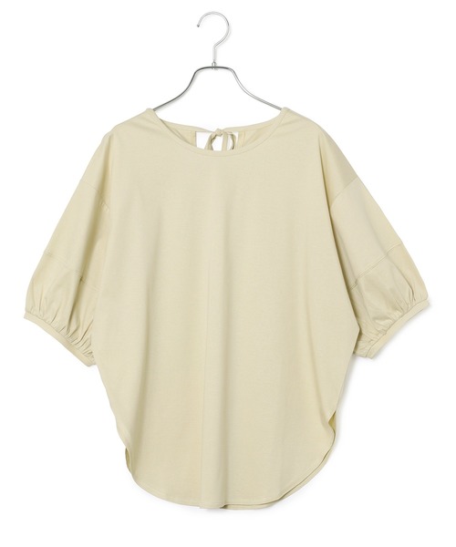 ADAM ET ROPE'（アダムエロペ）の「【アウトレット店舗・WEB限定】シルケットコットンパフスリーブTEE（Tシャツ/カットソー・レディース・ホワイト/ブラック/サックスブルー/イエロー系その他2・FREE）」の10枚目の写真