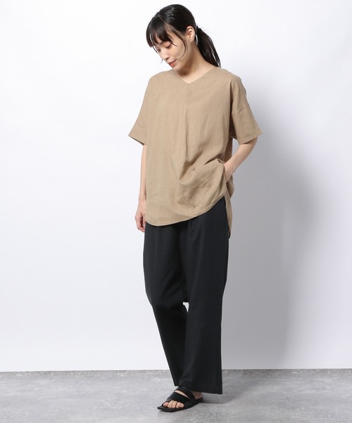 LAKOLE（ラコレ）の「コットンリネンスラブスリットトラウザーパンツ / 954255（その他パンツ・レディース・ブラック/ブラウン/ライトベージュ・SMALL/MEDIUM）」の4枚目の写真