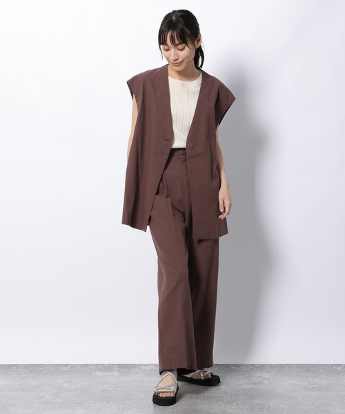 LAKOLE（ラコレ）の「コットンリネンスラブスリットトラウザーパンツ / 954255（その他パンツ・レディース・ブラック/ブラウン/ライトベージュ・SMALL/MEDIUM）」の7枚目の写真