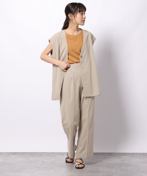 LAKOLE（ラコレ）の「コットンリネンスラブスリットトラウザーパンツ / 954255（その他パンツ・レディース・ブラック/ブラウン/ライトベージュ・SMALL/MEDIUM）」の10枚目の写真