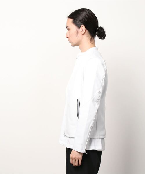 TORNADO MART（トルネードマート）の「TORNADO MART∴シープアジャストＺＩＰシングルブルゾン（ライダースジャケット・メンズ・ブラック/ホワイト・MEDIUM/LARGE）」の3枚目の写真