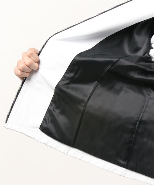 TORNADO MART（トルネードマート）の「TORNADO MART∴シープアジャストＺＩＰシングルブルゾン（ライダースジャケット・メンズ・ブラック/ホワイト・MEDIUM/LARGE）」の5枚目の写真