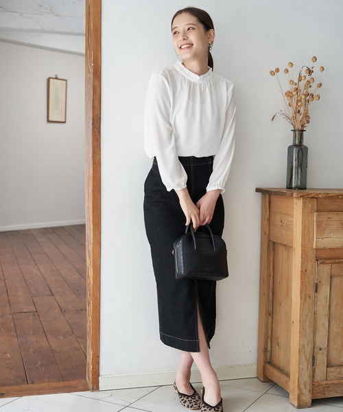 ROPE' PICNIC(ロペピクニック)の「【2WAY】フリルブラウス(シャツ/ブラウス・レディース・ホワイト/ライトグレー/ブラック/ブラック系その他/ブルー系その他・40/38)」の21枚目の写真