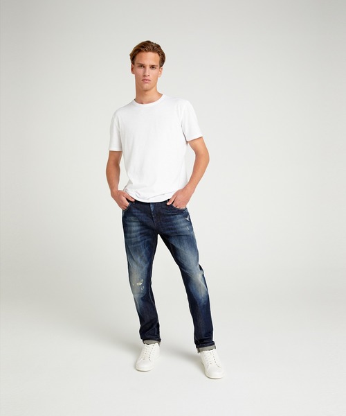 SISLEY(シスレー)の「ラウンドネック半袖Tシャツ・カットソー(Tシャツ/カットソー・メンズ・ホワイト/ブラック/ネイビー/マスタード・MEDIUM/X-LARGE/SMALL/LARGE)」の7枚目の写真