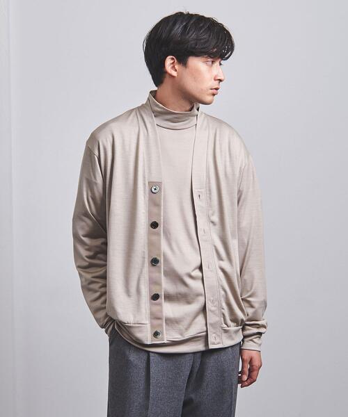 K ITO（ケーイトウ）の「【別注】＜K ITO（ケー・イトウ）＞ウールテンジク Vネック カーディガン（カーディガン/ボレロ・メンズ・グレー/ベージュ・3/2/1）」の6枚目の写真
