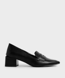 ツイードブロックヒール ペニーローファー / Tweed Block Heel Penny Loafers