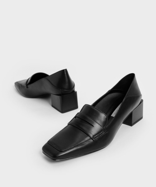 CHARLES & KEITH（チャールズ & キース）の「ツイードブロックヒール ペニーローファー / Tweed Block Heel Penny Loafers（ローファー・レディース・ブラック/オフホワイト/ダークブルー・22.5cm/23cm/23.5cm/24.5cm/25cm/25.5cm/22cm）」の12枚目の写真
