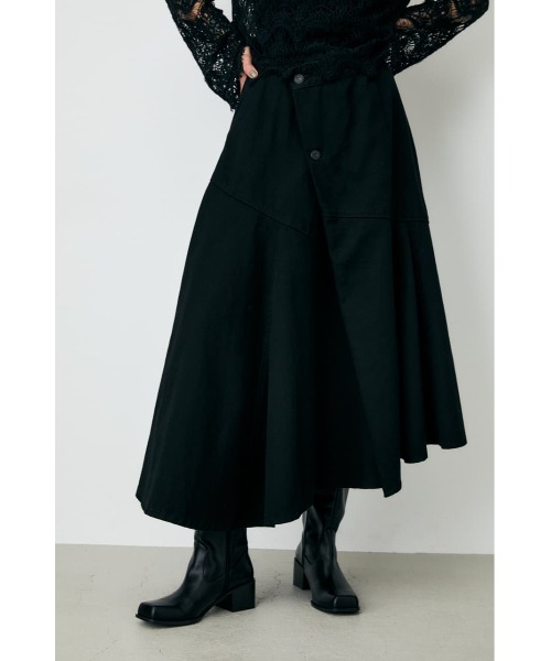 MOUSSY(マウジー)の「ASYMMETRY WRAP スカート(デニムスカート・レディース・ブラック/ワンウォッシュ・1/2/0)」の9枚目の写真