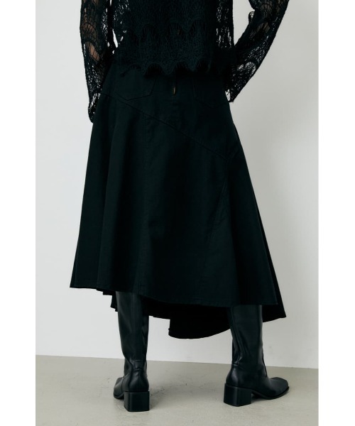 MOUSSY(マウジー)の「ASYMMETRY WRAP スカート(デニムスカート・レディース・ブラック/ワンウォッシュ・1/2/0)」の4枚目の写真