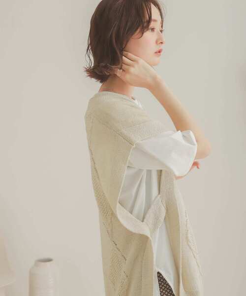 SENSE OF PLACE by URBAN RESEARCH（センスオブプレイスバイアーバンリサーチ）の「ロングケーブルベスト（ベスト・レディース・アイボリー/ベージュ/ブラック・ONE）」の11枚目の写真