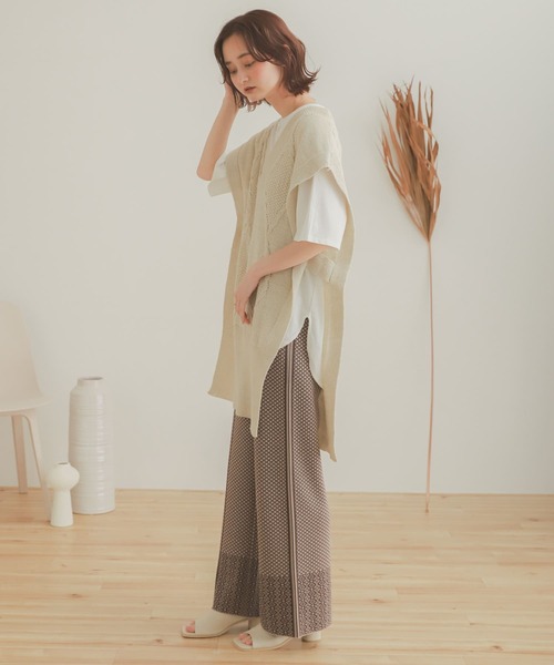 SENSE OF PLACE by URBAN RESEARCH（センスオブプレイスバイアーバンリサーチ）の「ロングケーブルベスト（ベスト・レディース・アイボリー/ベージュ/ブラック・ONE）」の15枚目の写真