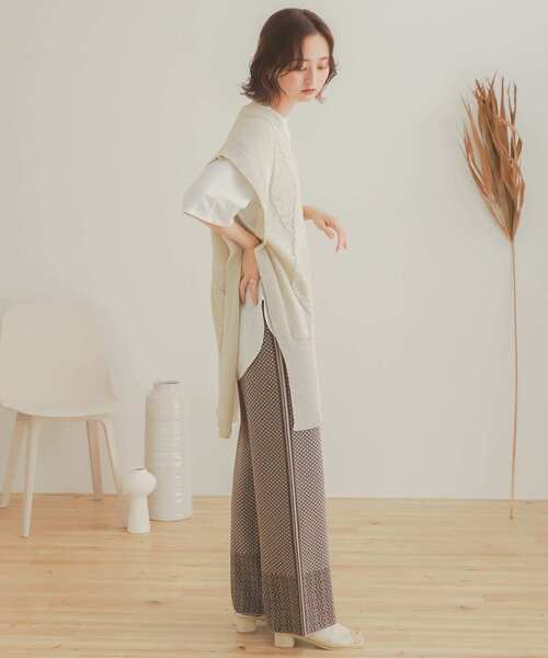 SENSE OF PLACE by URBAN RESEARCH（センスオブプレイスバイアーバンリサーチ）の「ロングケーブルベスト（ベスト・レディース・アイボリー/ベージュ/ブラック・ONE）」の17枚目の写真