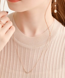 【金属アレルギー対応】クレッセントビジューペンダントネックレス