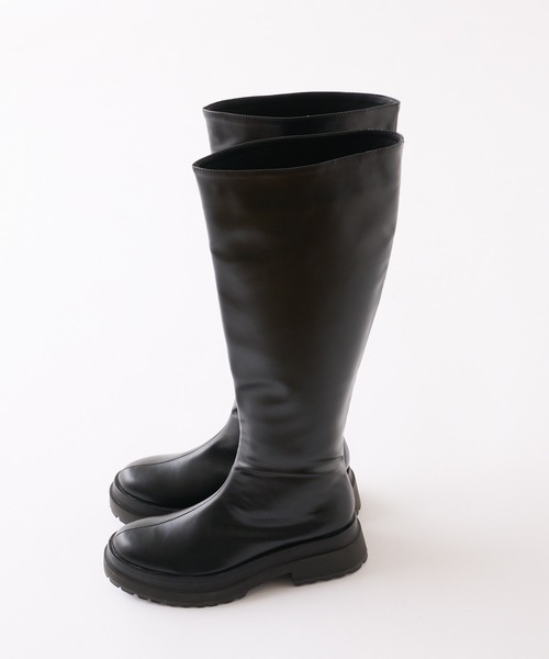 WHO'S WHO gallery（フーズフーギャラリー）の「タンクソールロングブーツ（ブーツ・レディース・ブラック・MEDIUM/LARGE）」の3枚目の写真