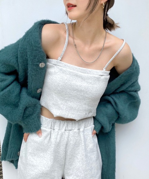 WHO'S WHO gallery（フーズフーギャラリー）の「【SLOPPY/スロッピー】チューブトップ（キャミソール・レディース・ブラック/ミント/オートミール/サックスブルー/ブラウン・FREE）」の4枚目の写真