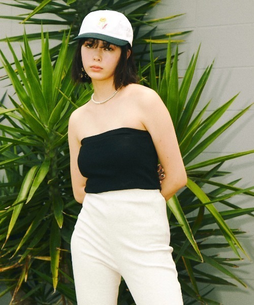 WHO'S WHO gallery（フーズフーギャラリー）の「【SLOPPY/スロッピー】チューブトップ（キャミソール・レディース・ブラック/ミント/オートミール/サックスブルー/ブラウン・FREE）」の6枚目の写真