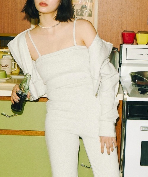 WHO'S WHO gallery（フーズフーギャラリー）の「【SLOPPY/スロッピー】チューブトップ（キャミソール・レディース・ブラック/ミント/オートミール/サックスブルー/ブラウン・FREE）」の11枚目の写真