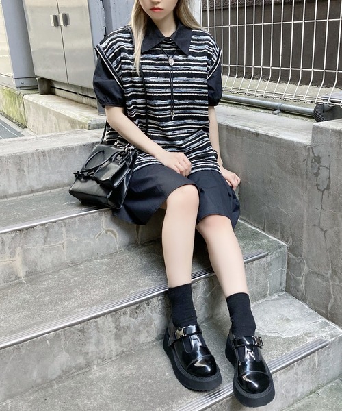 Figments（フィグメンツ）の「ストラップエナメルシューズ（ドレスシューズ・レディース・ブラック・SMALL/MEDIUM）」の6枚目の写真