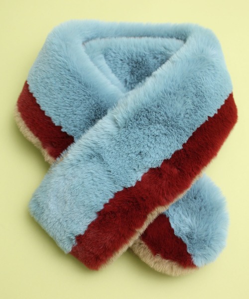 didizizi（ディディジジ）の「配色ファーマフラー（ストール/ショール・レディース・ブラウン/ピンク/ブルー・FREE）」の16枚目の写真