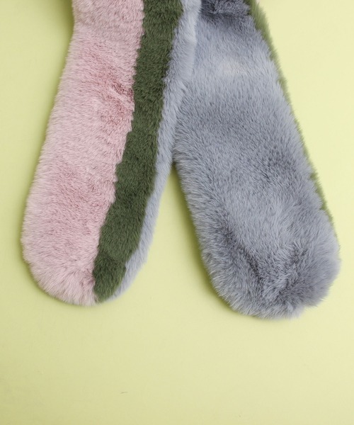 didizizi（ディディジジ）の「配色ファーマフラー（ストール/ショール・レディース・ブラウン/ピンク/ブルー・FREE）」の22枚目の写真