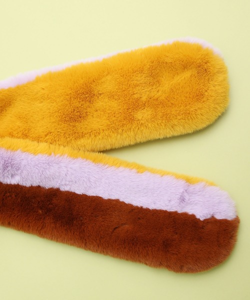 didizizi（ディディジジ）の「配色ファーマフラー（ストール/ショール・レディース・ブラウン/ピンク/ブルー・FREE）」の12枚目の写真