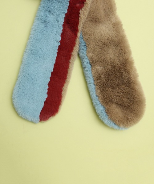 didizizi（ディディジジ）の「配色ファーマフラー（ストール/ショール・レディース・ブラウン/ピンク/ブルー・FREE）」の19枚目の写真